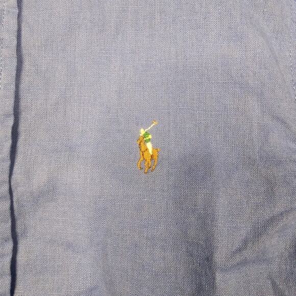 Polo Ralph Lauren Linen Shirt Boys Small Blue Blake Preppy Academia Classic - Picture 4 of 11